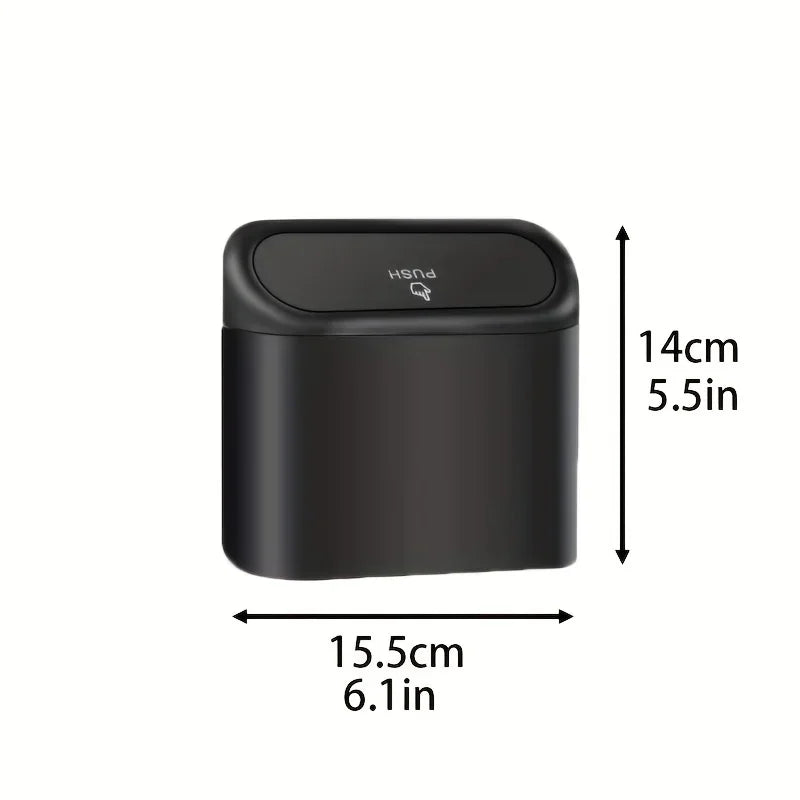 Set of 3 Car Trash Cans with Lids, Includes 60 Leak-Proof Garbage Bags, Compact Automotive Accessories